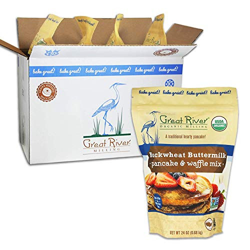 Great River Organic Milling  Pancake   Waffle Mix  Buckwheat Buttermilk  Organic  24 Oz Pack Of 4