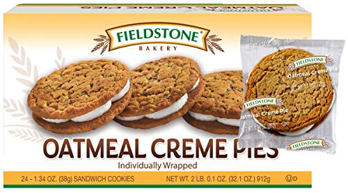 Fieldstone Bakery Oatmeal Crème Pies  4 Boxes  96 Individually Wrapped Cookies