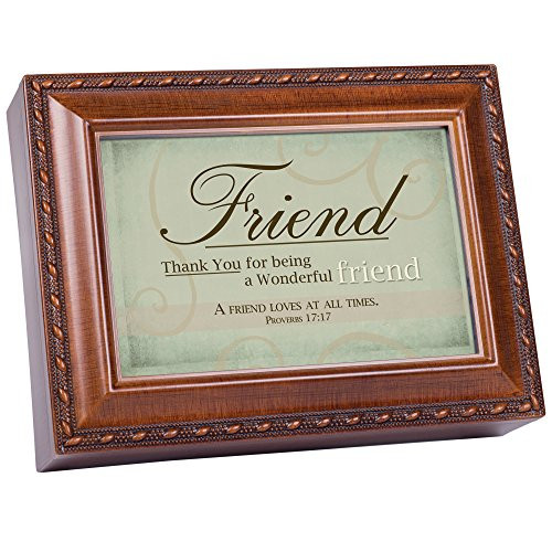 Cottage Garden Thank You for Being a Friend Woodgrain Rope Trim Jewelry Music Box Plays Friend in Jesus Cottage Garden Thank You for Being a Friend Woodgrain Rope Trim Jewelry Music Box Plays Friend in Jesus