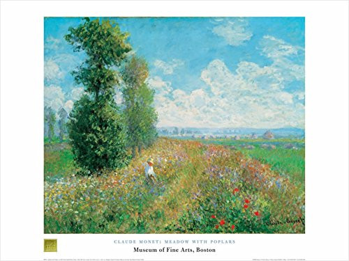 Meadow With Poplars by Claude Monet 24x32 Art Print Poster Famous Painting Floral Landscape