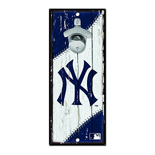 WinCraft MLB New York Yankees Wood Bottle Opener Sign  5  x 11   Multicolor