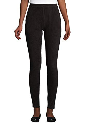 Lands  End Women s Sport Corduroy Leggings Deep Black Regular Large