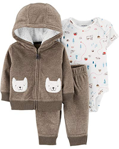 Carter s Baby Boys 3 Piece Little Jacket Set Bear 6 Months Brown