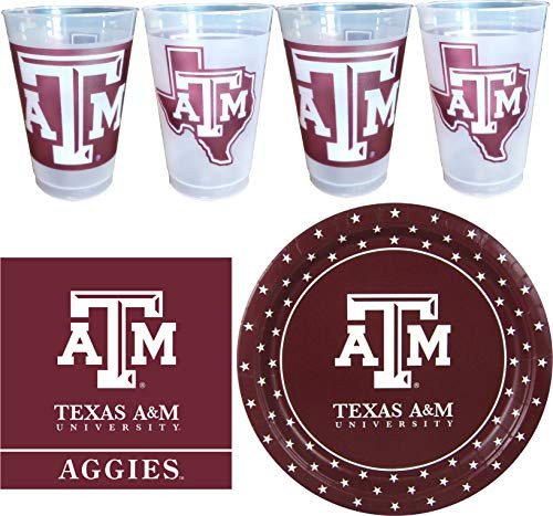 Texas A M Aggies Party Supplies for 24 Guests - 81 pieces