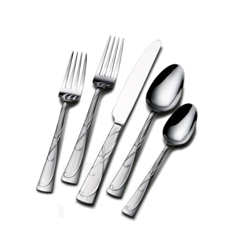 Gourmet Basics by Mikasa Blossom 20-Piece Stainless Steel Flaware Set  Service for 4 5120790