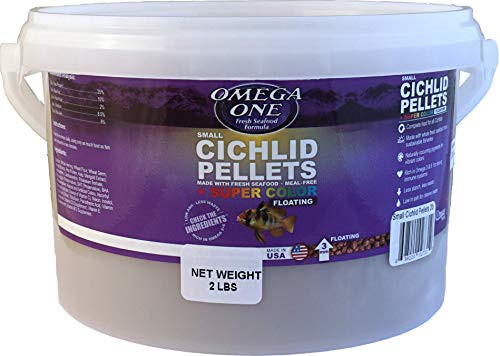 Omega One Super Color Floating Cichlid Pellets  3mm Small Pellets  2 lb Bucket