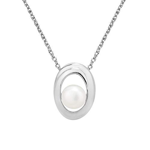 AeraVida Everyday Elegance Cultured Freshwater Pearl Oval -925 Sterling Silver Necklace AeraVida Everyday Elegance Cultured Freshwater Pearl Oval -925 Sterling Silver Necklace