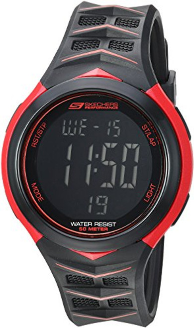 Skechers Men s Anderson Polyurethane Digital Watch  Color  Red  Black Model  SR1083