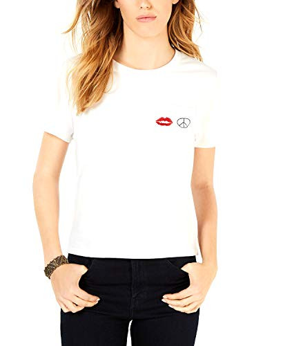 Carbon Copy- Embroidered T-Shirt White XS