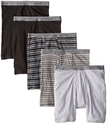 Hanes Men s FreshIQ Comfort Soft Waistband Boxer with ComfortFlex Waistband Brief - Medium - Assorted-Stripe 5 pack
