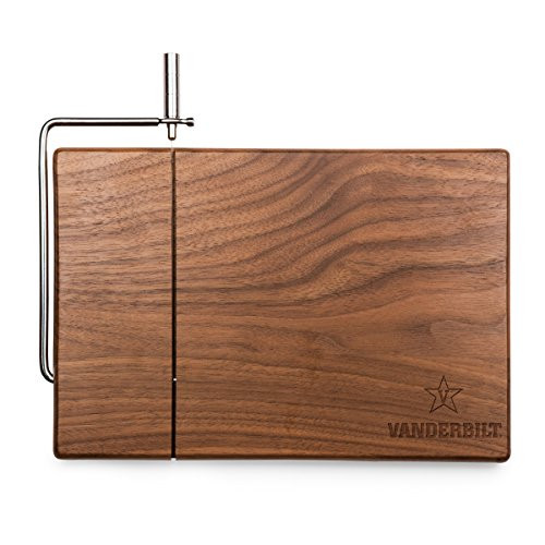 NCAA Vanderbilt Commodores Meridian Black Walnut Cutting Board with Cheese Slicer