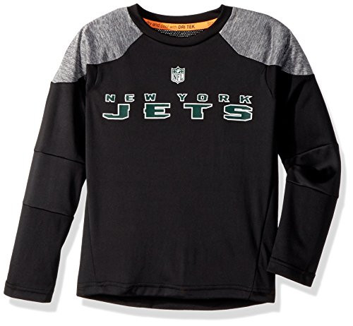 NFL Boys 4-7 Gamma Long Sleeve Performance Tee-Black-M5-6 New York Jets NFL Boys 4-7 Gamma Long Sleeve Performance Tee-Black-M5-6 New York Jets