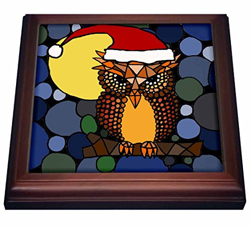 3dRose Christmas Owl Art Abstract Original Trivet with Ceramic Tile 8 by 8 Brown 3dRose Christmas Owl Art Abstract Original Trivet with Ceramic Tile 8 by 8 Brown