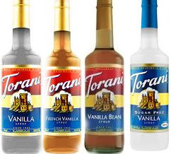 Torani Vanilla Lovers Assortment  Vanilla  French Vanilla  Vanilla Bean   Sugar Free Vanilla Syrup Variety Pack  25-4 Ounce Pack of 4 One Each Vanilla Flavor