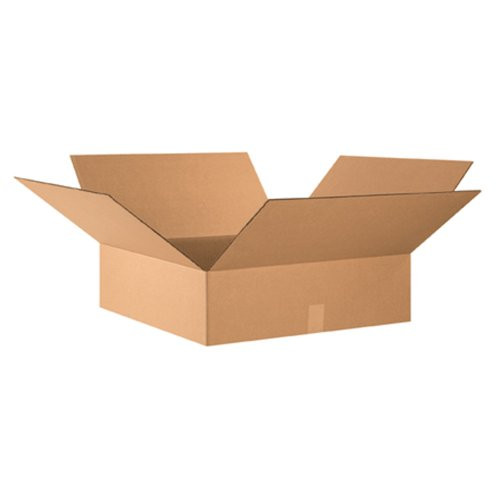 Aviditi 24247 Flat Corrugated Cardboard Box 24  L x 24  W x 7  H  Kraft  for Shipping  Packing and Moving Pack of 10