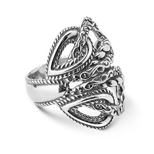 Carolyn Pollack Sterling Silver Rope Filigree Loop Ring Size 8