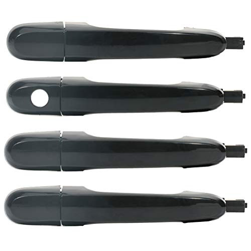 ECCPP Door Handles Exterior Outside Outer Driver Passenger Side for 2005-2010 for Kia Sportage Smooth Black4pcs