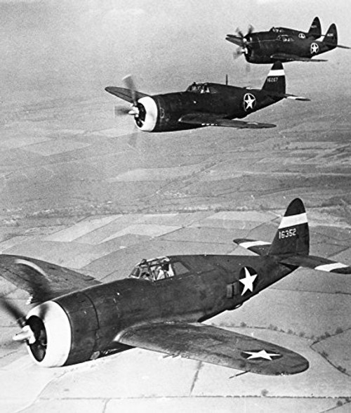 World War Ii Thunderbolt Na Squadron Of Republic P-47 Thunderbolts A US Air Force Single-Seat Fighter Plane Photographed 1943 Poster Print by 18 x 24