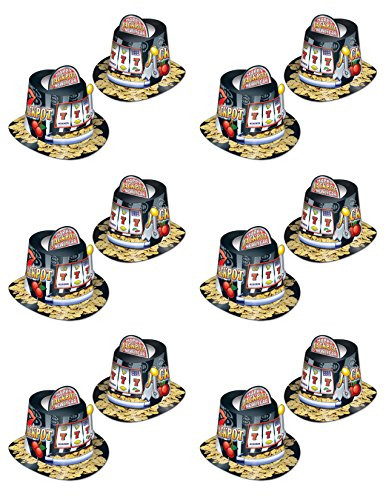 Beistle S88188-25AZ12 Jackpot (12 Piece) Hi-Hats Multicolor