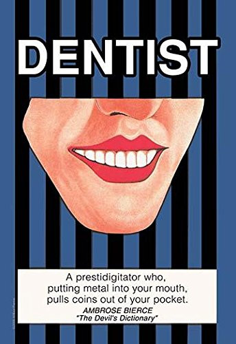 A prestidigitator who putting metal into your mouth pulls coins out of your pocket Ambrose Bierce Poster Print by Wilbur Pierce 18 x 24