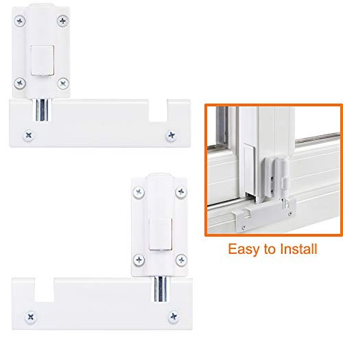 HauSun Patio Sliding Door Security Foot Lock Kick Lock  Fits on Top Rail-Childproof Patio Door Guardian-or Bottom Rail-Foot Operated-Keep Your Family Safe and Secure 2 Pack