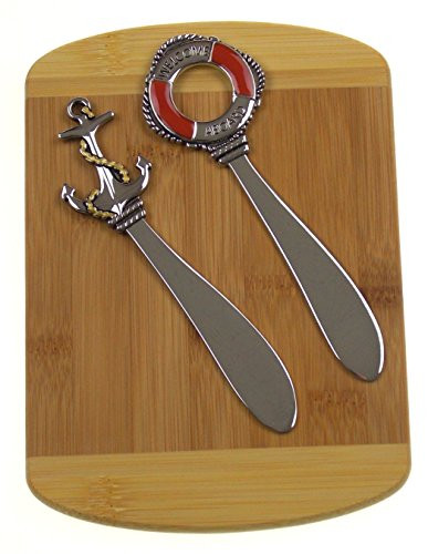 Nautical Cheese Spreaders Bundled with Bamboo Cheese Board