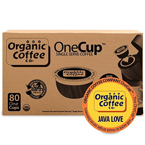 The Organic Coffee Co. OneCup, Java Love, (80 Count) Single Serve Coffee, Compatible with Keurig K-cup Brewers, USDA Organic