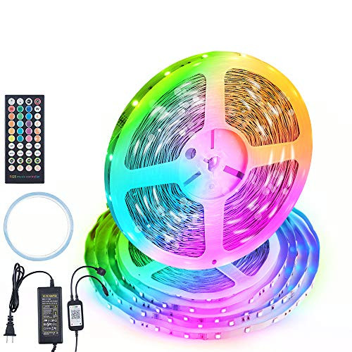 50FT LED Light Strip Music Sync Color Changing RGB Strip Lights Bluetooth LED Light Strip with App and 40 Keys Remote Controller SMD 5050 Tape Light for Bedroom Party Home Decoration 1x50 Feet 50FT LED Light Strip Music Sync Color Changing RGB Strip Lights Bluetooth LED Light Strip with App and 40 Keys Remote Controller SMD 5050 Tape Light for Bedroom Party Home Decoration 1x50 Feet