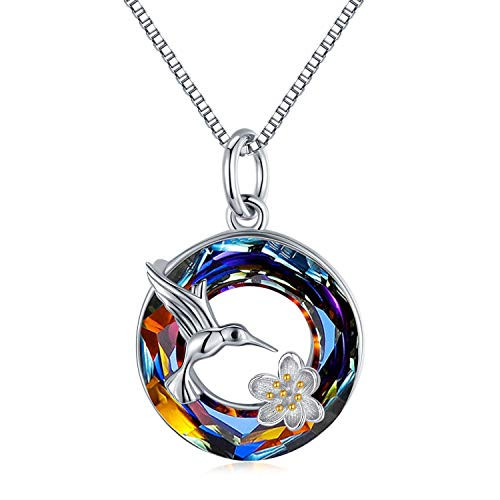 Hummingbird Necklace Jewelry for Women 925 Sterling Silver Bird Pendant Necklace with Crystal Gifts for Girls Hummingbird Necklace Jewelry for Women 925 Sterling Silver Bird Pendant Necklace with Crystal Gifts for Girls