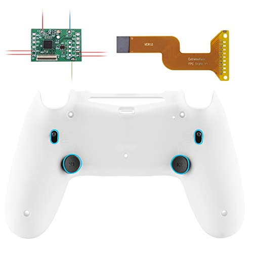 eXtremeRate White Dawn 2-0 FlashShot Trigger Stop Remap Kit for PS4 CUH-ZCT2 Controller  Upgrade Board   Redesigned Back Shell   Back Buttons   Trigger Lock for PS4 Controller JDM 040-050-055