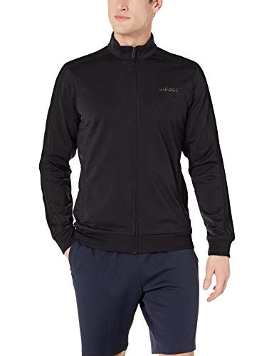 adidas Essentials Men s 3-Stripes Tricot Track Jacket  Medium  Black-Black