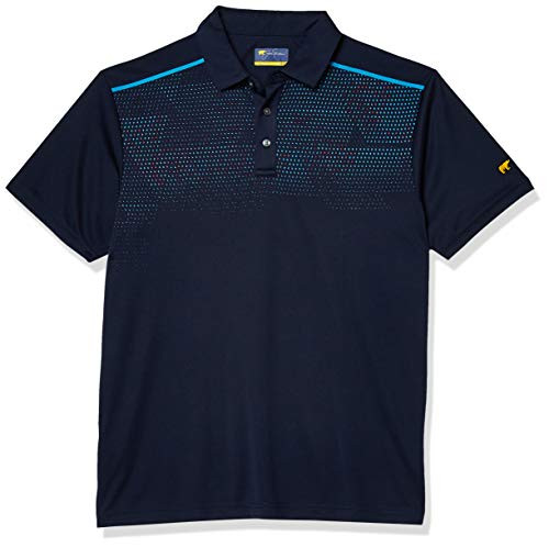 Jack Nicklaus Men s Short Sleeve Chest Print Polo Shirt  Classic Navy-Blue  Medium