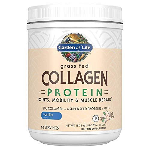 Garden of Life Grass Fed Collagen Protein Powder - Vanilla 14 Servings Collagen Powder for Joints Mobility Muscle Repair Collagen Peptides Super Seeds Coconut MCTs Hydrolyzed Collagen Supplement Garden of Life Grass Fed Collagen Protein Powder - Vanilla 14 Servings Collagen Powder for Joints Mobility Muscle Repair Collagen Peptides Super Seeds Coconut MCTs Hydrolyzed Collagen Supplement