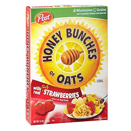 Honey Bunches of Oats with Real Strawberries Cereal Heart Healthy Low Fat made with Whole Cereal 13 Ounce Pack of 12 Honey Bunches of Oats with Real Strawberries Cereal Heart Healthy Low Fat made with Whole Cereal 13 Ounce Pack of 12