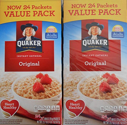 Quaker Instant Oatmeal Original 24 Packets  2 Boxes