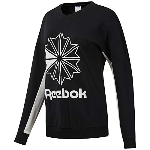 Reebok Classics Big Logo Crew Neck Sweatshirt  Black  2XS
