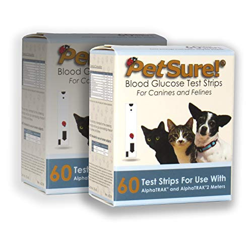 PetSure! Test Strips 60ct - Pack of 2 - Blood Glucose Testing for Cats and Dogs - Works with AlphaTrak and AlphaTrak2 Meters