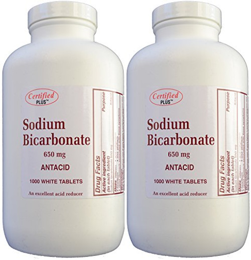 Sodium Bicarbonate Antiacid 650 mg Tablets for Relief of Acid Indigestion  Heartburn  Sour Stomach   Upset Stomach 1000 Tablets per Bottle Total 2000 Tablets by ADVANCE PHARMACEUTICAL