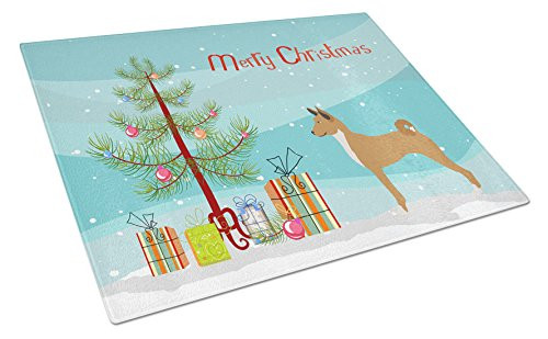 Caroline s Treasures BB8495LCB Telomian Christmas Glass Cutting Board Large  12H x 16W  multicolor