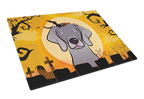 Caroline s Treasures BB1789LCB Halloween Weimaraner Glass Cutting Board Large  12H x 16W  multicolor