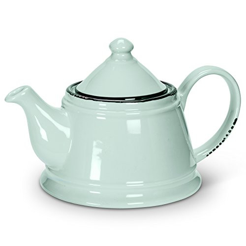 Abbott Collection Enamel Look Stoneware Teapot, Green