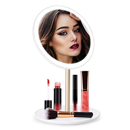 Lighted Makeup Vanity Mirror Folding Tabletop LED Light Makeup Mirror with Stand Compact Small Travel Cosmetic Mirror with Light Dimmable Rechargeable Beauty Makeup Mirror Lighted Makeup Vanity Mirror Folding Tabletop LED Light Makeup Mirror with Stand Compact Small Travel Cosmetic Mirror with Light Dimmable Rechargeable Beauty Makeup Mirror