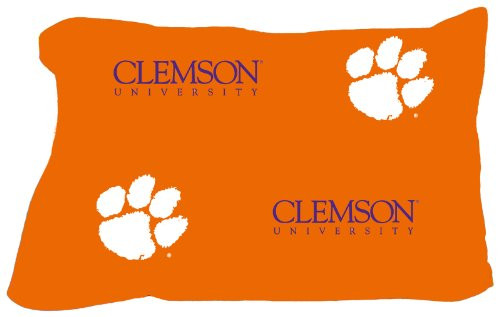 College Covers Clemson Tigers Pair of Solid Pillowcase  King