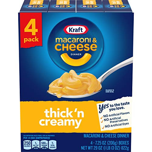Kraft Thick n  Creamy Macaroni and Cheese Dinners  7-25 oz- Boxes Pack of 4
