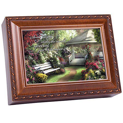 Cottage Garden Some People Make World Special Woodgrain Rope Trim Jewelry Music Box Plays Wonderful World Cottage Garden Some People Make World Special Woodgrain Rope Trim Jewelry Music Box Plays Wonderful World