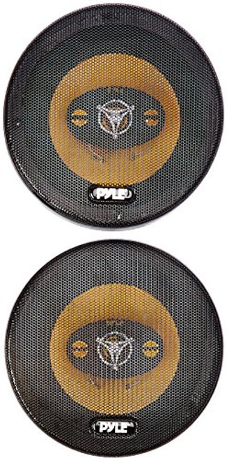 Car Four Way Speaker System - Pro 6-5 Inch 300 Watt 4 Ohm Mid Tweeter Component Audio Sound Speakers For Car Stereo w- 40 Oz Magnet Structure  2-25 Mount Depth Fits Standard OEM - Pyle PLG6-4 Pair