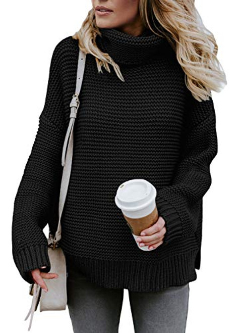 Asvivid Womens Turtleneck Knit Sweater Winter Warm Soft Ladies Pullover Fall Tops Trendy Solid Long Sleeve Ladies Loose Jumper M Black Asvivid Womens Turtleneck Knit Sweater Winter Warm Soft Ladies Pullover Fall Tops Trendy Solid Long Sleeve Ladies Loose Jumper M Black