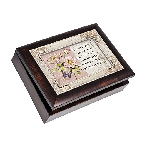 Cottage Garden Friends in Good Times and Bad Burlwood Jewelry Music Box Plays What Friends are for Cottage Garden Friends in Good Times and Bad Burlwood Jewelry Music Box Plays What Friends are for