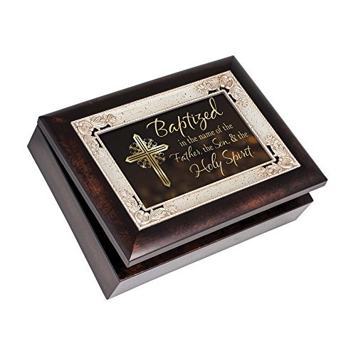 Cottage Garden Baptized Father Son Burlwood Inlay Italian Style Music Box Plays How Great Thou Art