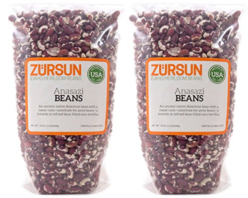 Zursun Heirloom Dry Anasazi Beans 24 oz each 2-Pack